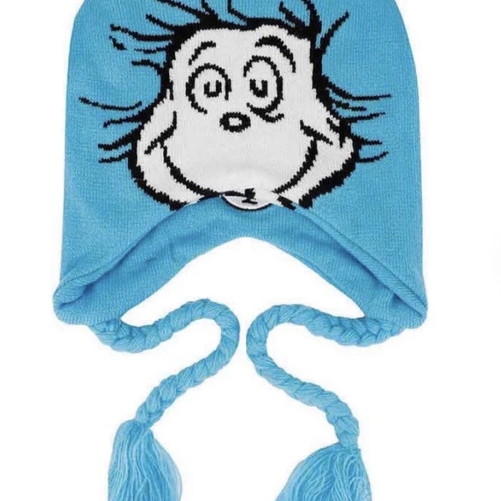 Dr. Seuss Blue Kids Earflap Beanie Hat